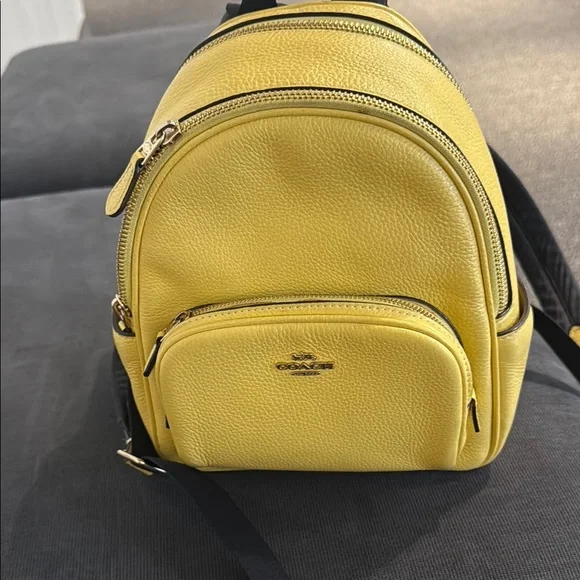 Coach Yellow Leather Backpack Coach Backpack Leather Yellow Auth am8967 | eBay main image 4